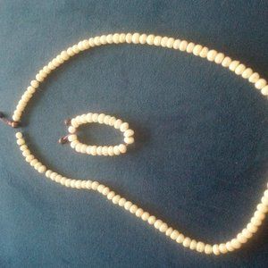 LARGE REAL PEARL MALA NECKLACE AND BRACELET
